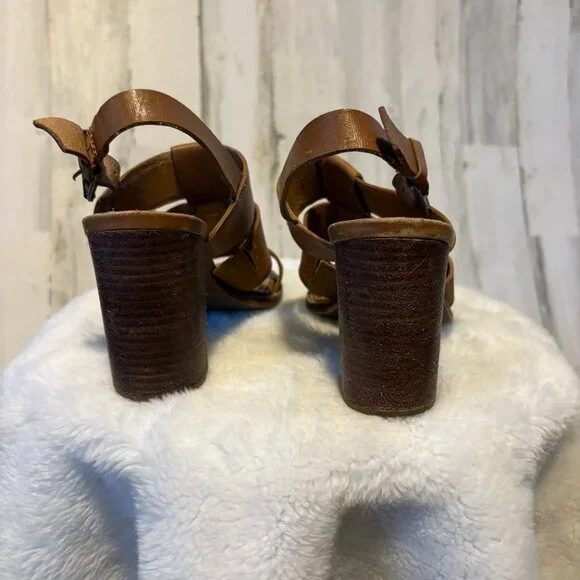 CLEARANCE! Madewell Women's Size 7 Sandals Leather Heels Desert Camel - Picture 6 of 10
